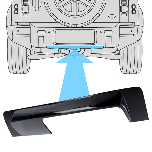 Gloss Black Rear Bumper Centre Panel for Land Rover Defender L663 - with Towbar cutout