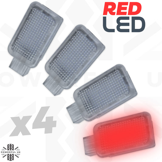 LED Door Welcome Lights - 4pc - Red - for Land Rover Defender L663 (110/130)