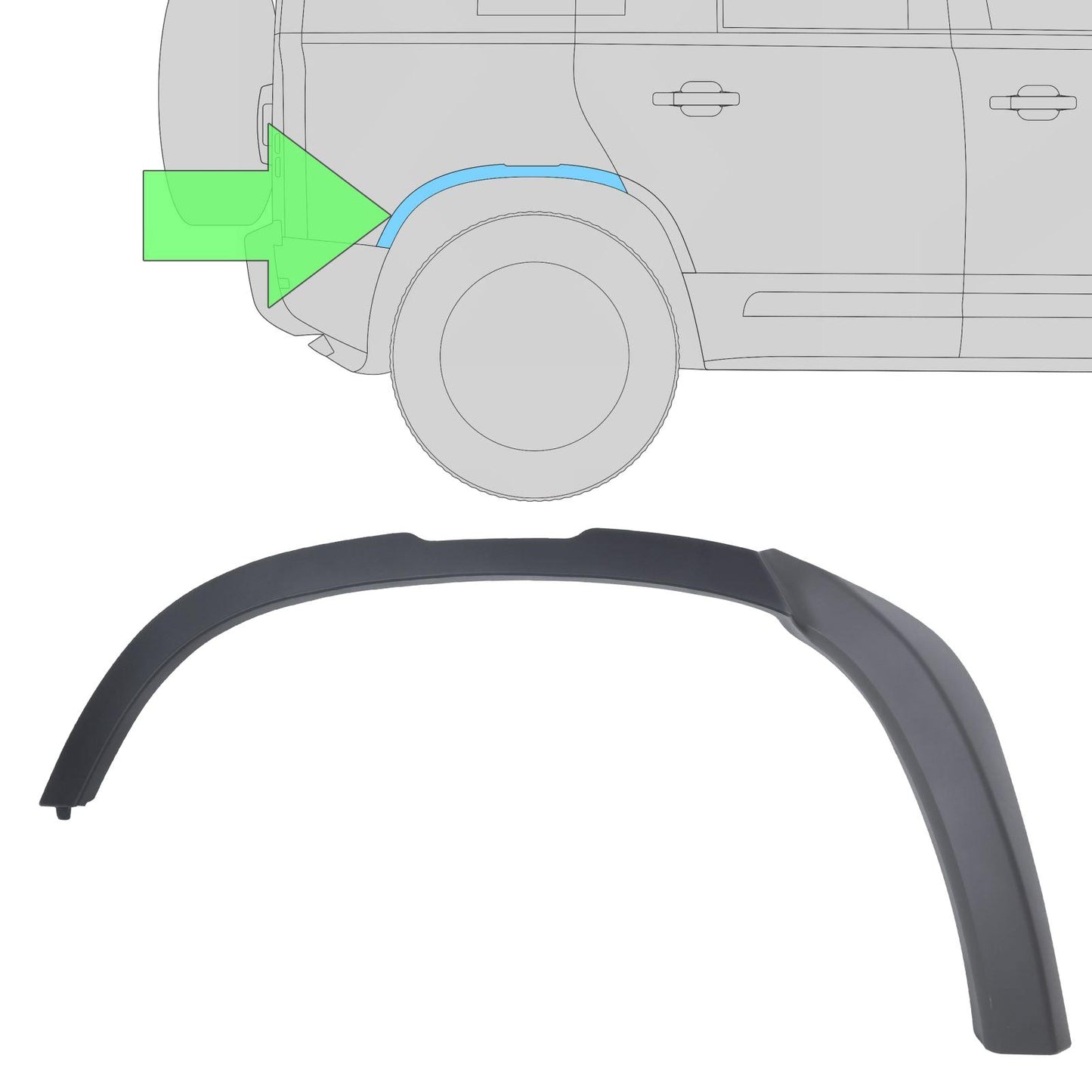 Wheel Arch Section - Standard Width - Rear Right (R3) for Land Rover Defender L663(110 & 130)