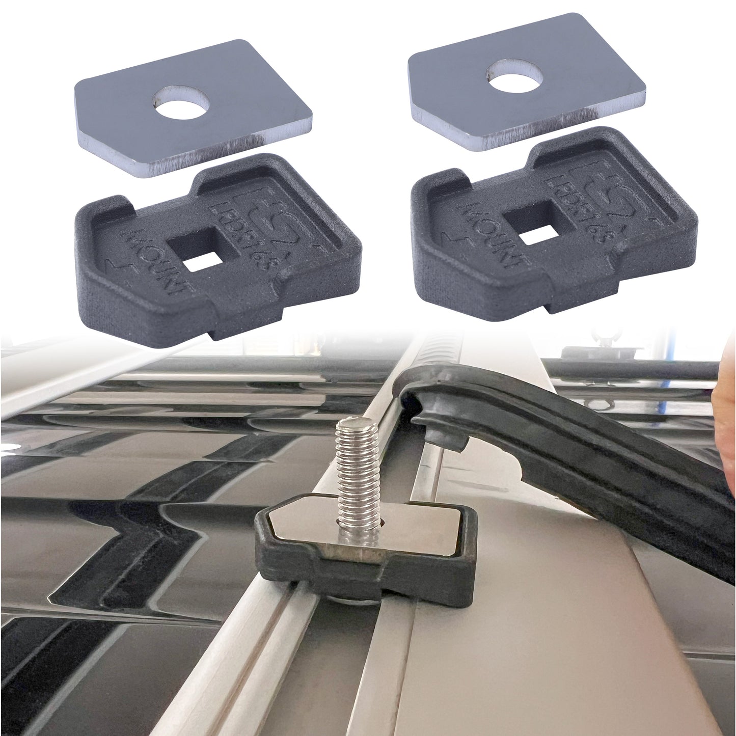 2x T-Slot Mounts for Compact Roof Rack for Land Rover Freelander 2
