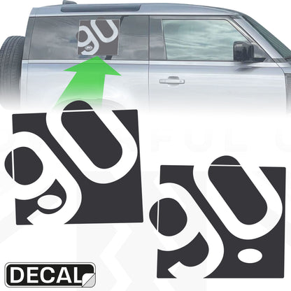 Side Panel Decal Kit - 'Rotated 90' - Matte Black for Land Rover Defender L663(90)