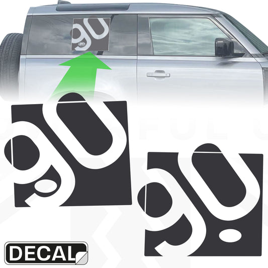 Side Panel Decal Kit - 'Rotated 90' - Matte Black for Land Rover Defender L663(90)