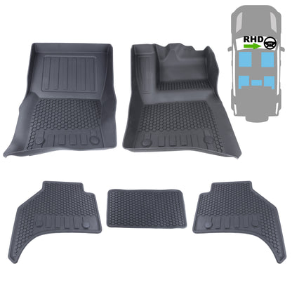 Rubber Floor Mat Set - Genuine - for Land Rover Defender L663(110 models) - RHD - 5 seat
