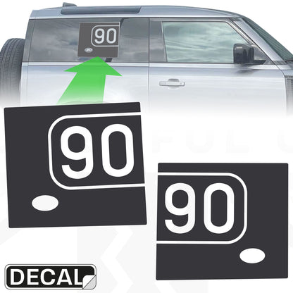 Side Panel Decal Kit - '90 Insert' - Matte Black for Land Rover Defender L663(90)