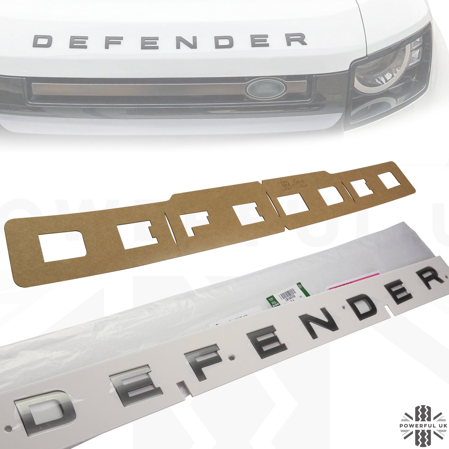 Bonnet Lettering - Silicon Silver - for Land Rover Defender L663