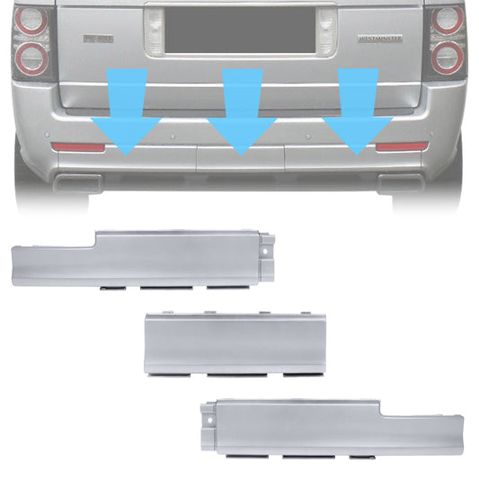 Insert Kit (3pc) for Range Rover L322 'Exterior Design Pack' Rear Bumper - Silver