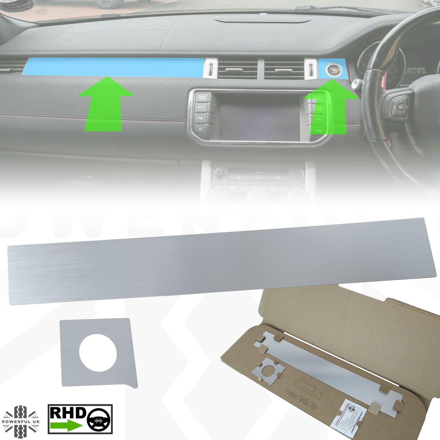 Silver Dash Insert Kit for Range Rover Evoque (2011-18) - RHD