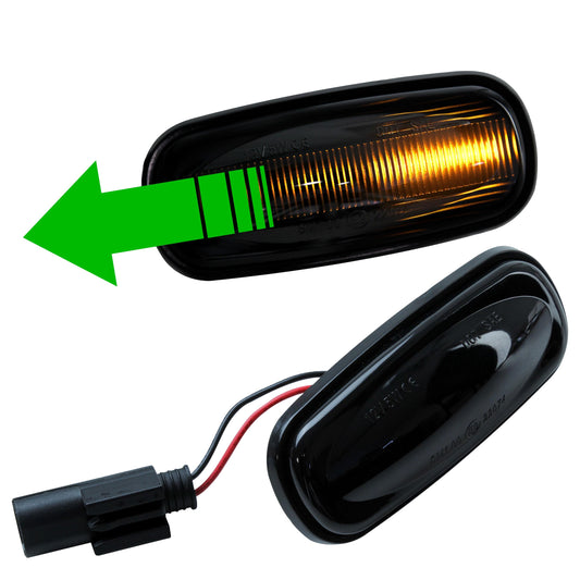 Side Repeaters (Pair) - LED - Smoked - Dynamic Sweep for Land Rover Discovery 2
