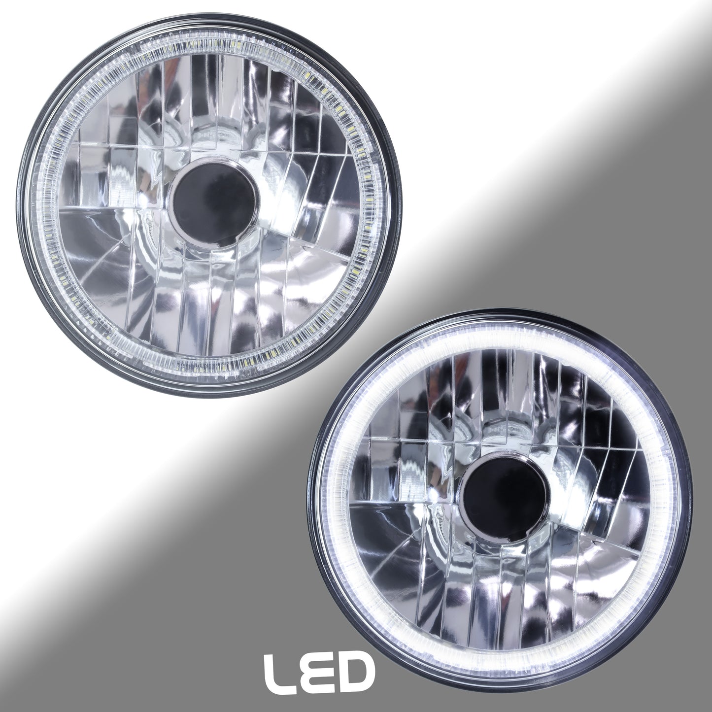 7" Headlights (Pair) with Angel Eye for Range Rover Classic - RHD