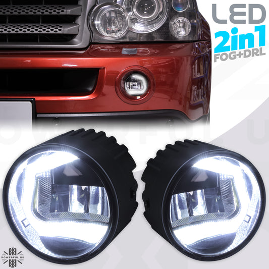 Full "2in1" LED Fog Lamp & DRL Kit with wiring for Range Rover Sport 2005-09