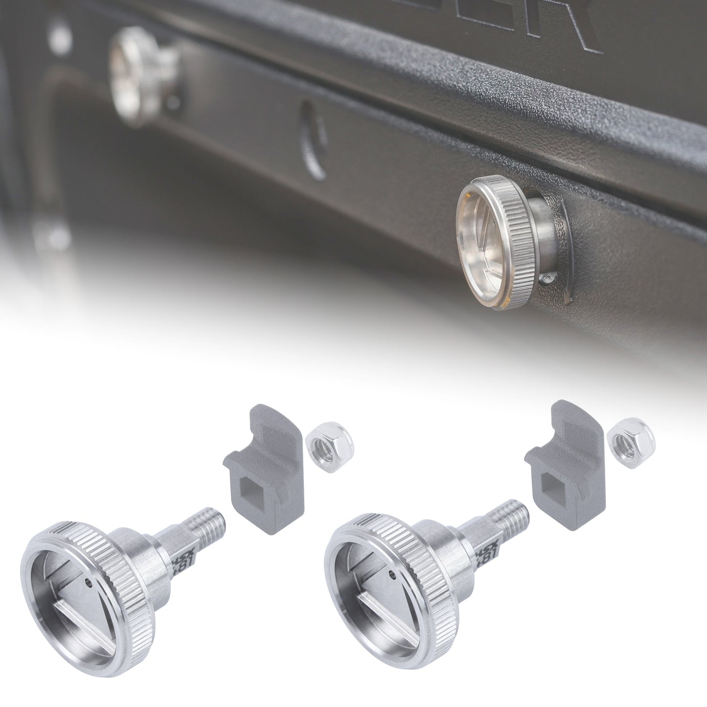 Warning Triangle Hatch Knobs for Land Rover Defender L663 - Silver