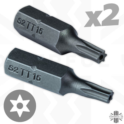 Torx T15 TX15 Star Pin Screwdriver Security Bit - 2 PK ( star & pin )