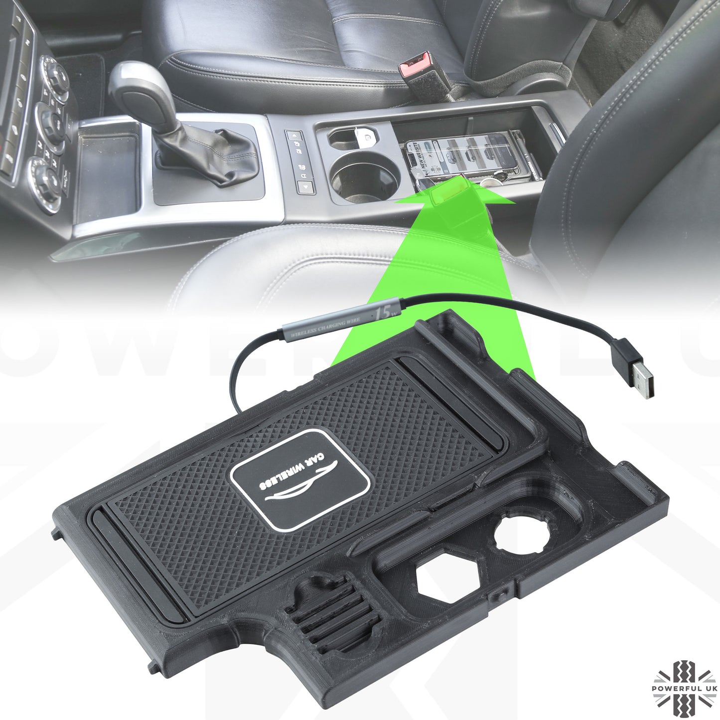 Wireless Charging Tray for Land Rover Freelander 2 (2012+) - TYPE B