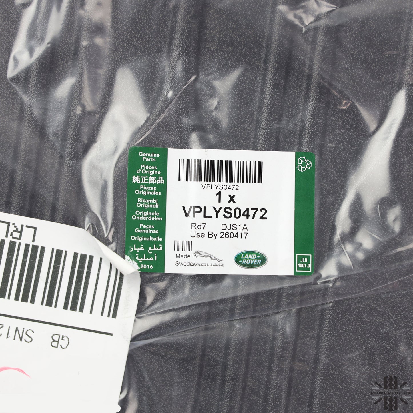 Genuine Semi-Rigid Boot Liner for Range Rover Velar