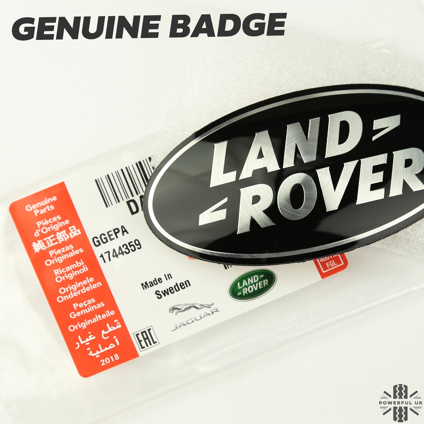 Black & Silver Badge on Red Plinth for Range Rover L322