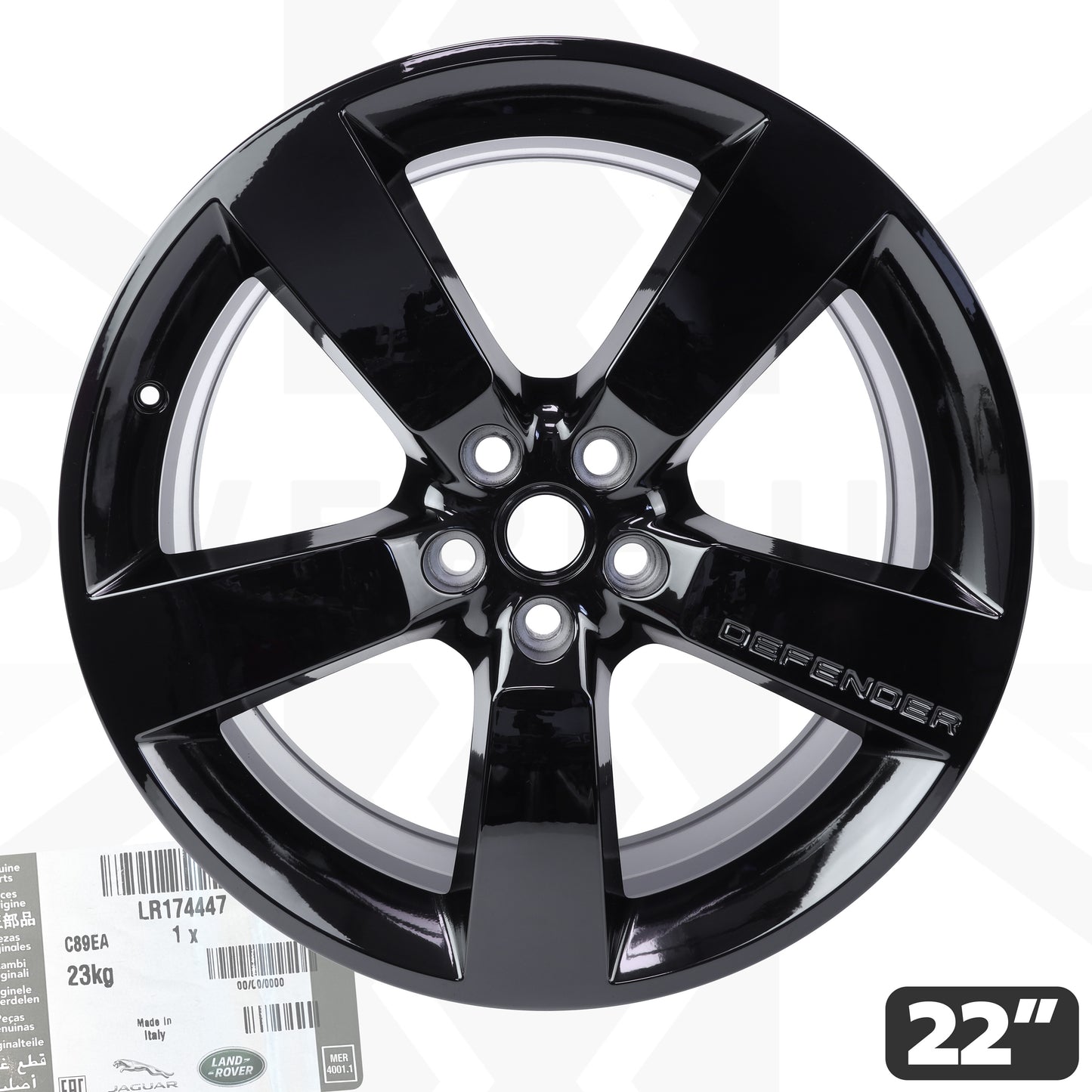 Genuine 22" Alloy Wheel for Land Rover Defender L663 - 5098 in Gloss Black