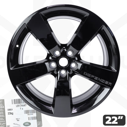 Genuine 22" Alloy Wheel for Land Rover Defender L663 - 5098 in Gloss Black
