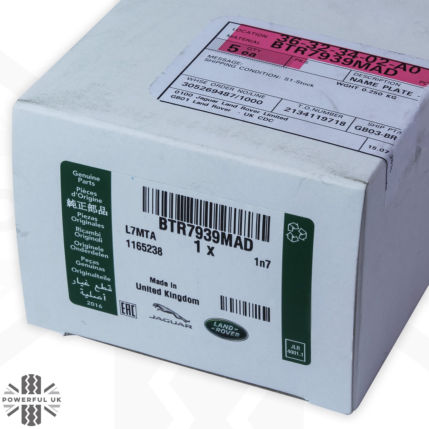 Genuine Bonnet Lettering for Range Rover P38 - Silver