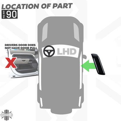 Interior Door Pull Finisher in Gloss Black for Defender L663 90 - LHD