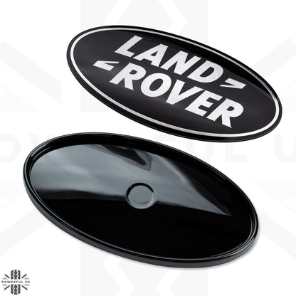 Black & Silver Badge on Gloss Black Plinth for Land Rover Defender L663
