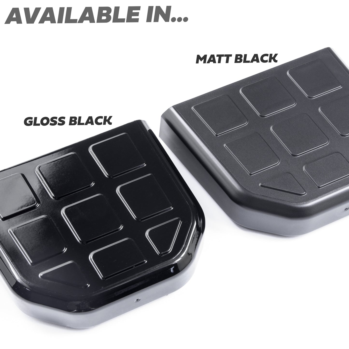 2x Tow Eye Covers for Land Rover Defender L663 - Square Patterned Top - Gloss Black
