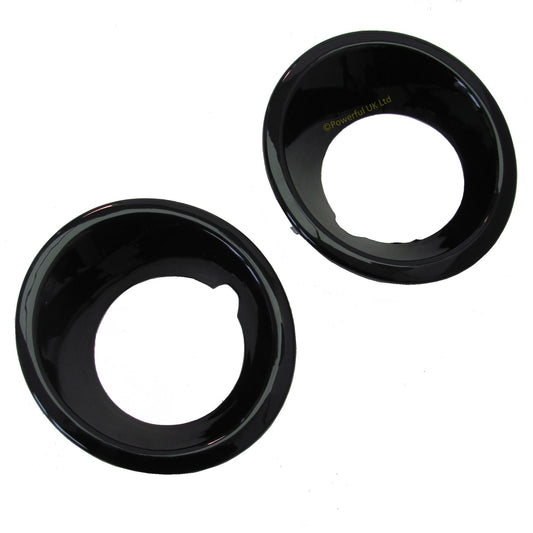 Front Bumper Fog Lamp Bezels - Gloss Black - For Land Rover Discovery 3 - PAIR