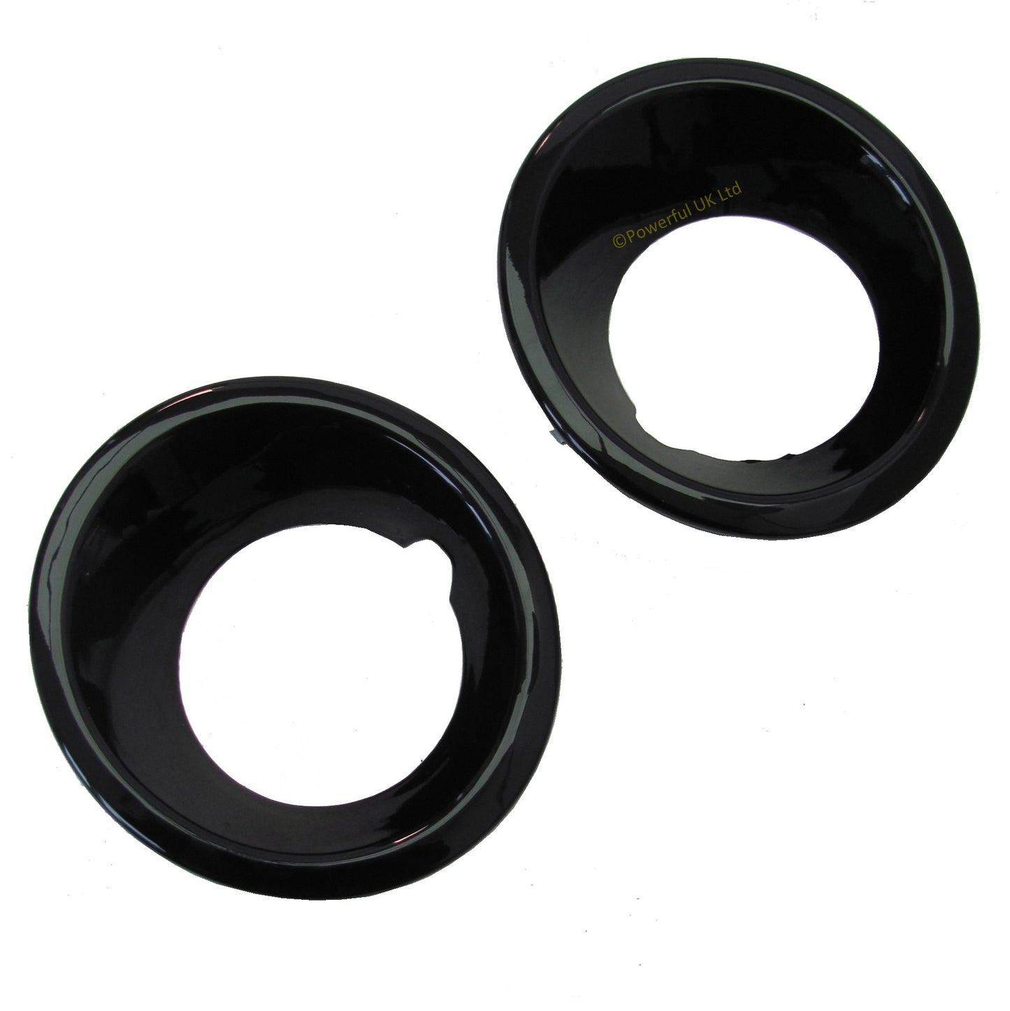 Front Bumper Fog Lamp Bezels - Gloss Black - For Land Rover Discovery 3 - PAIR