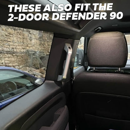 Aluminium Rear Grab Handles (Pair) for Land Rover Defender L663 - Satin Black