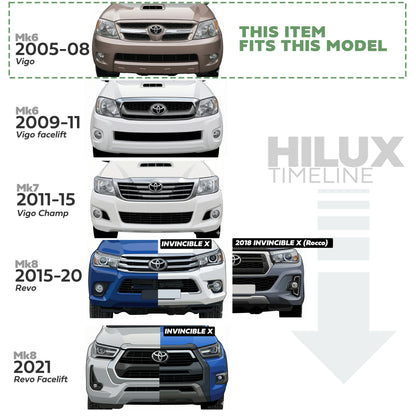 Wing Mirror Assembly - Chrome - RH - for Toyota Hilux Mk6 (NO power fold)