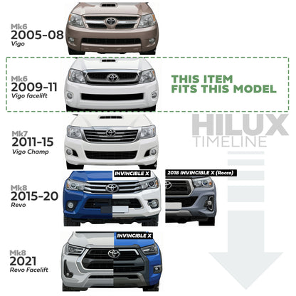 Front Grille - Chrome & Graphite - for Toyota Hilux Mk6