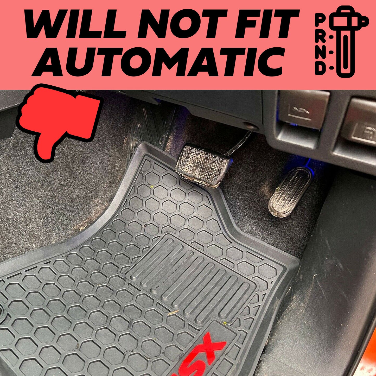 Rubber Floor Mats 4pc - RHD - for Toyota Hilux mk8 (2016+)