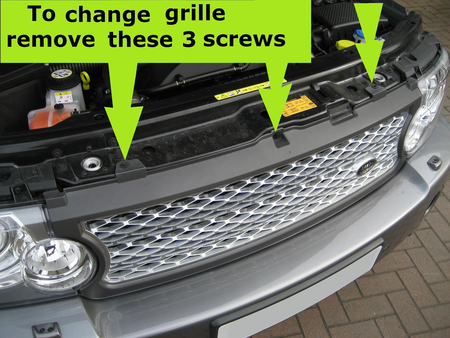 "Supercharged Style" Grille for Range Rover L322 05-09 - Grey + Silver