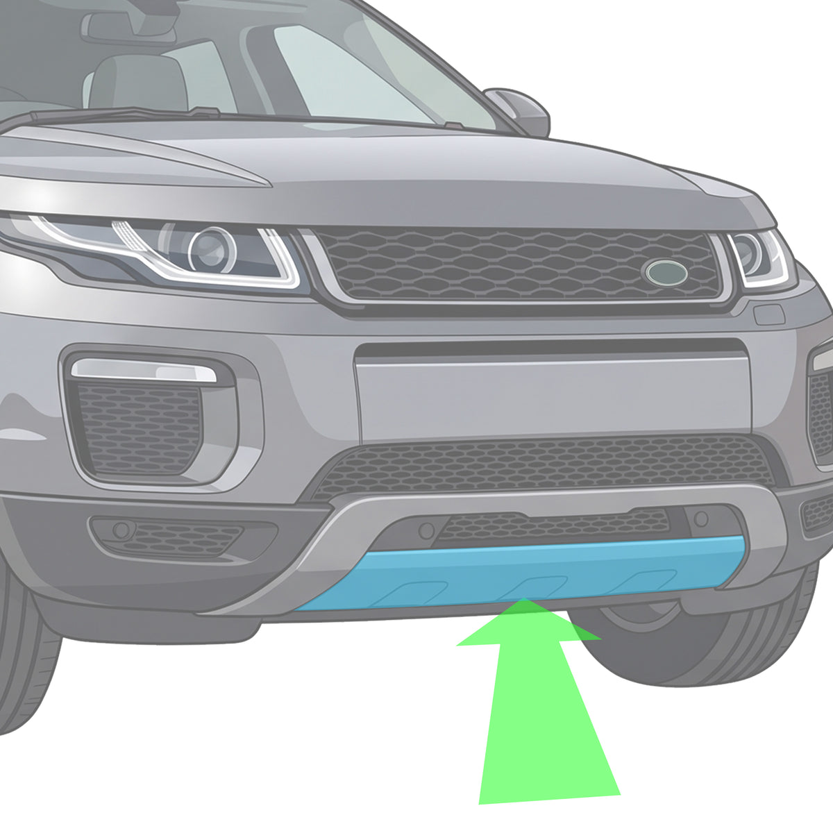 Front Bumper Tow Eye Cover for Range Rover Evoque 2016-19 - SE / SE Tech - Aftermarket