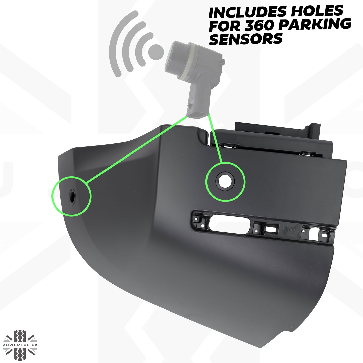 Rear Bumper Corner 'Genuine' for Land Rover Defender L663 in Textured Plastic - LEFT