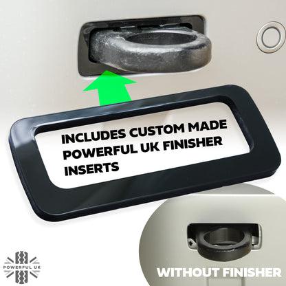 Tow Loop Upgrade Kit A - Red Loops + Black Inserts for Land Rover Defender L663