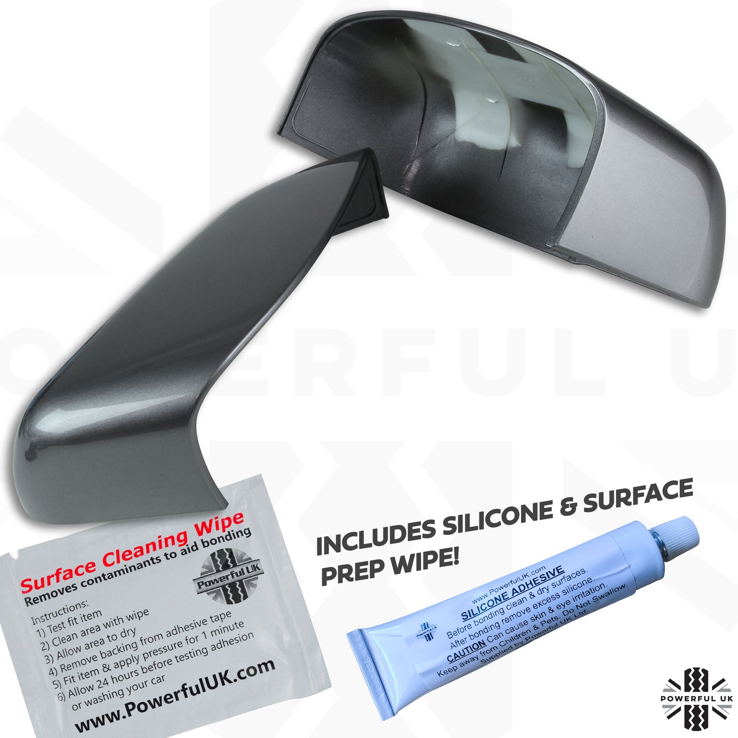 Top Half Mirror Covers for Land Rover Discovery 3 - Stornoway Grey