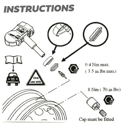 Tyre Pressure Monitoring System (TPMS) Service Kit for Range Rover Velar