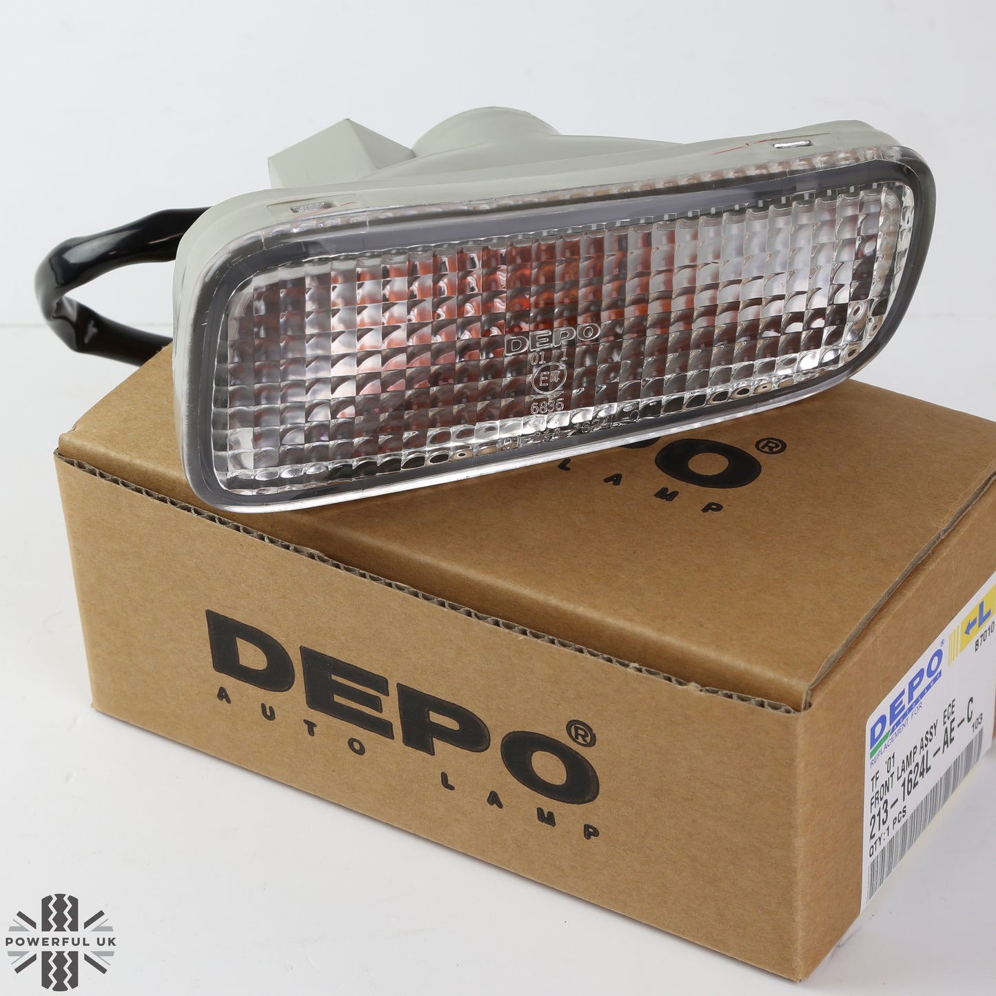 Isuzu TF Clear Front Indicator Light Assembly - Curved Oval Type - E Marked - PAIR