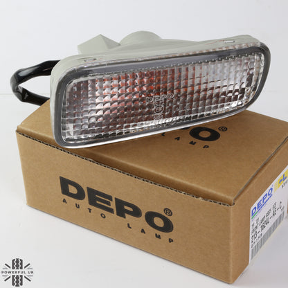 Isuzu TF Clear Front Indicator Light Assembly - Curved Oval Type - E Marked - PAIR