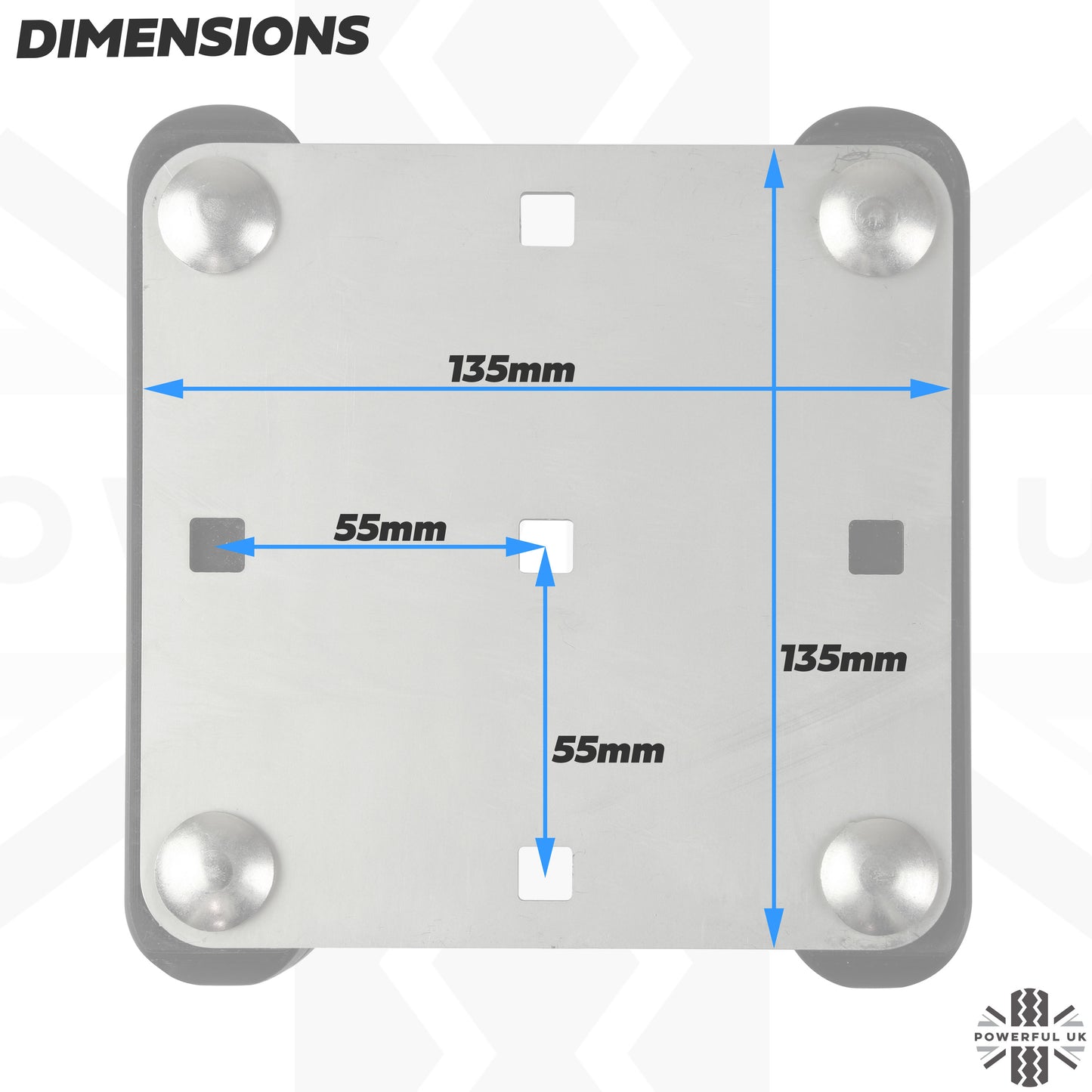 Roof Cross Bar Mount Clamp Kit for the Land Rover Defender L663 - Kit A - Stainless Steel Top
