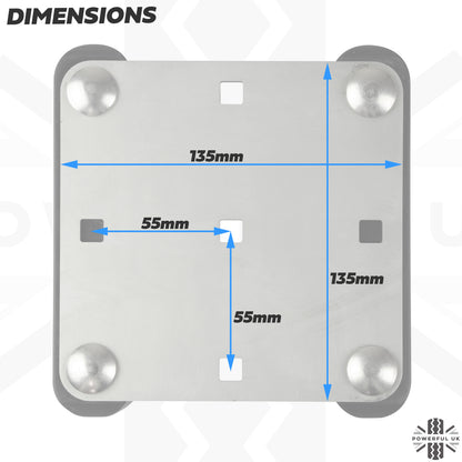 Roof Cross Bar Mount Clamp Kit for the Land Rover Defender L663 - Kit A - Stainless Steel Top