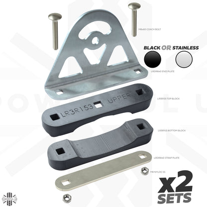 CROSS BAR Mount Clamp Kit for the Land Rover Discovery 3/4 - Kit D (Stainless)