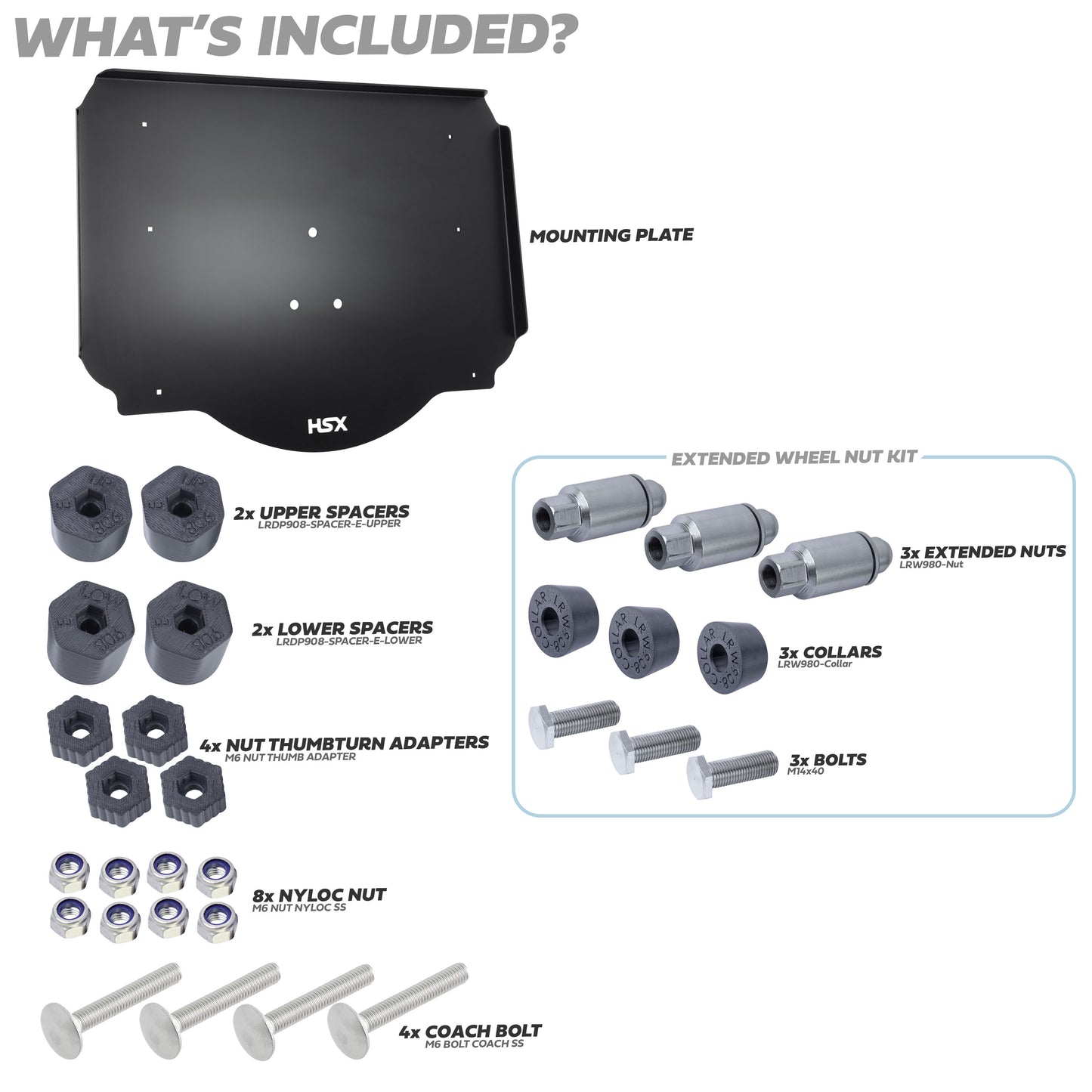 Gear Carrier Spare Wheel Mount Kit for Land Rover Defender L663