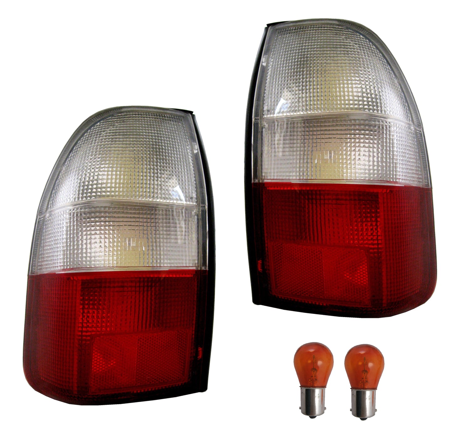 Rear Light Clear & Red - PAIR - for Mitsubishi L200