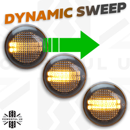 LED Dynamic Sweep Side Repeaters for Range Rover L322 (Pair) - Clear