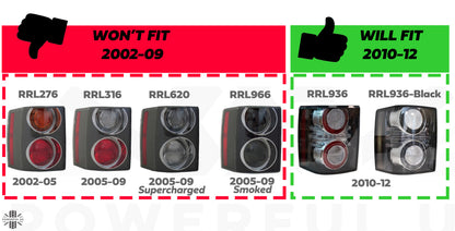 Replacement Rear Light Lens for Range Rover L322 Late type (2010-13) - LEFT LH