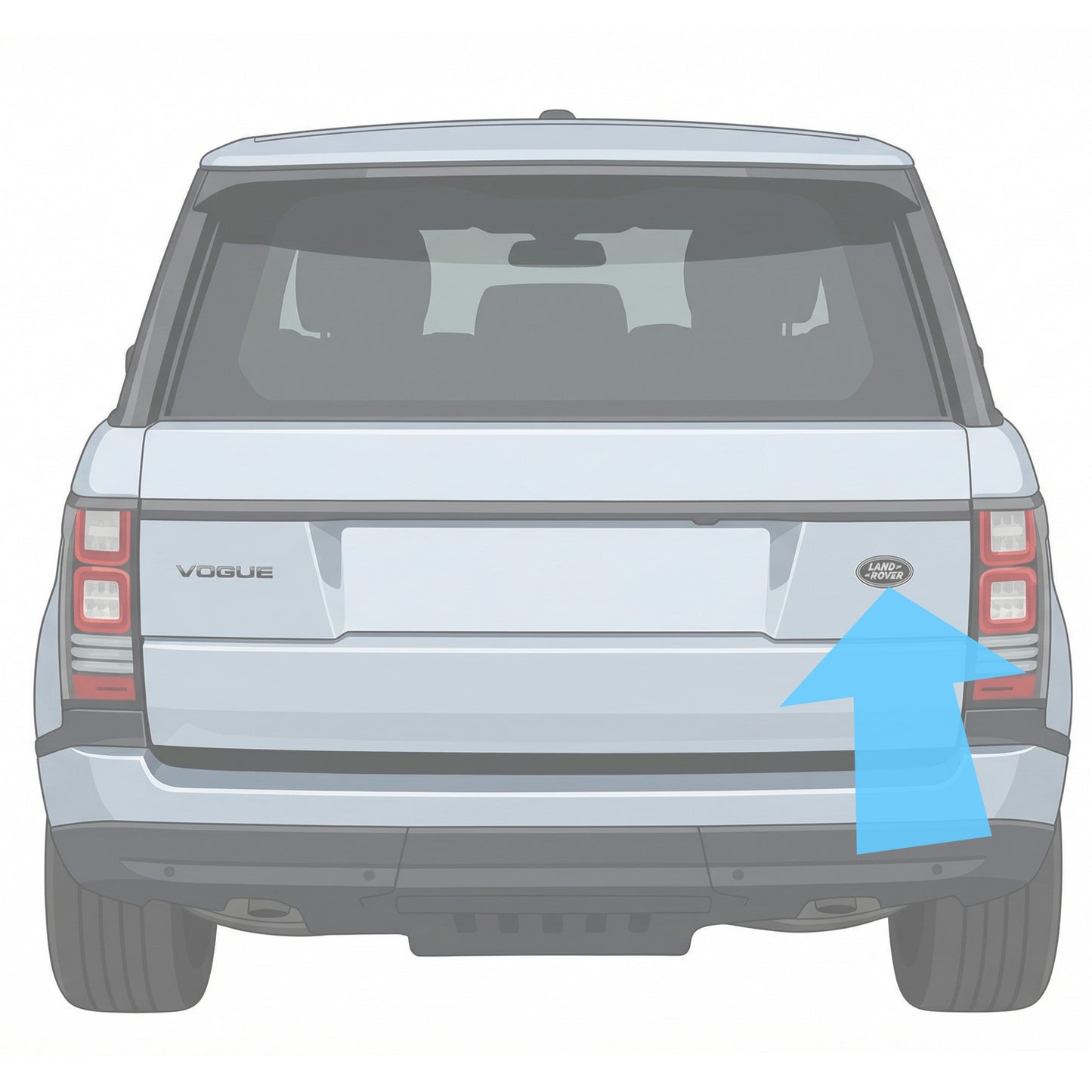 Genuine Rear Tailgate Badge - Green & Silver - for Range Rover L405