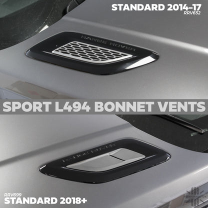 2018 Bonnet Vents (Pair) for Range Rover Sport L494 2018 - Gloss Black