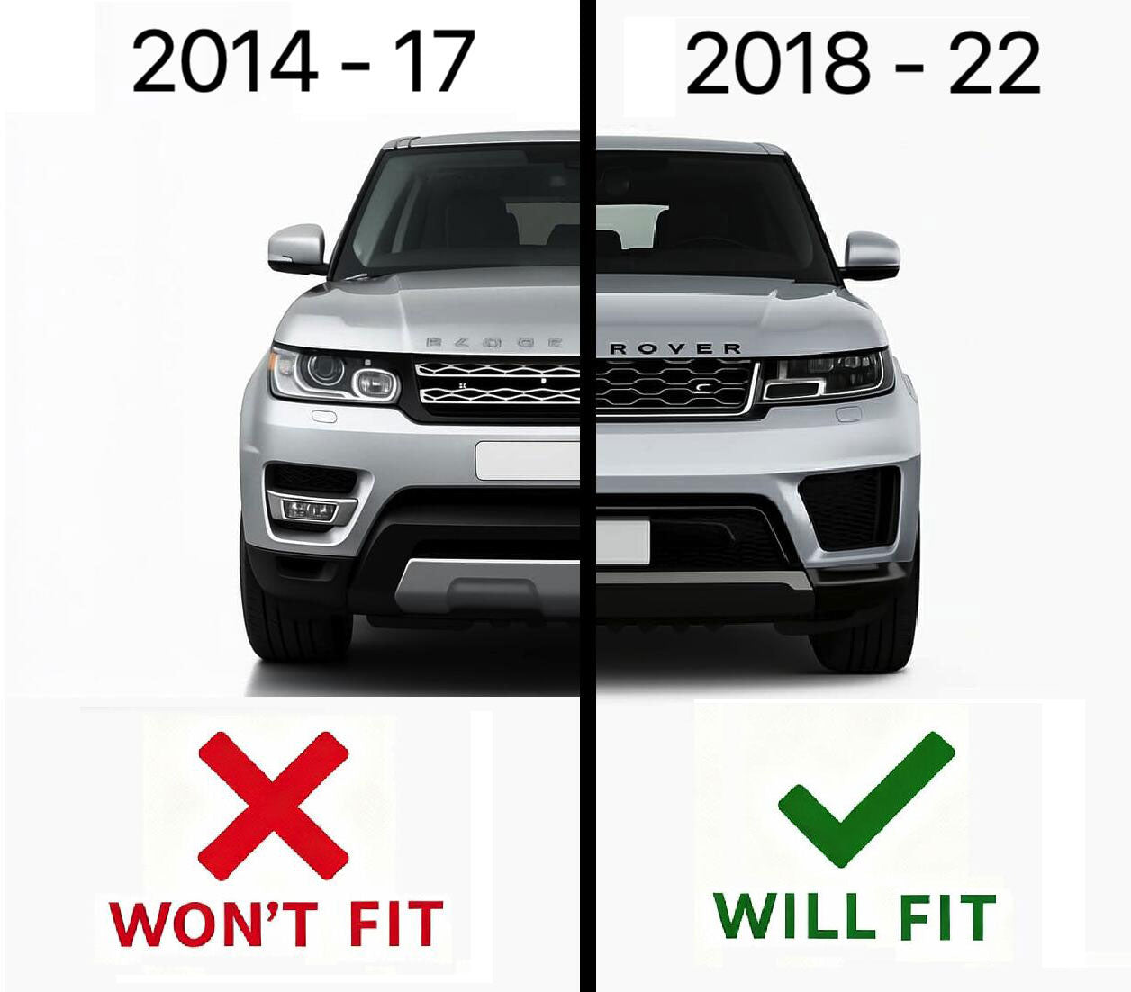 Black Front LED Fog Light for Range Rover Sport 2018-22 - LH