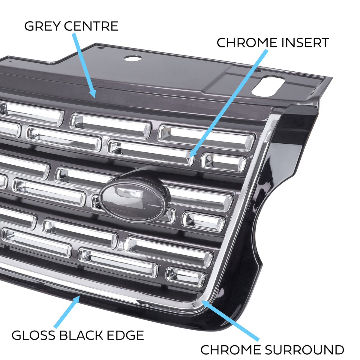 SV Autobiography Style Black/Chrome/Grey Front Grille for Range Rover L405